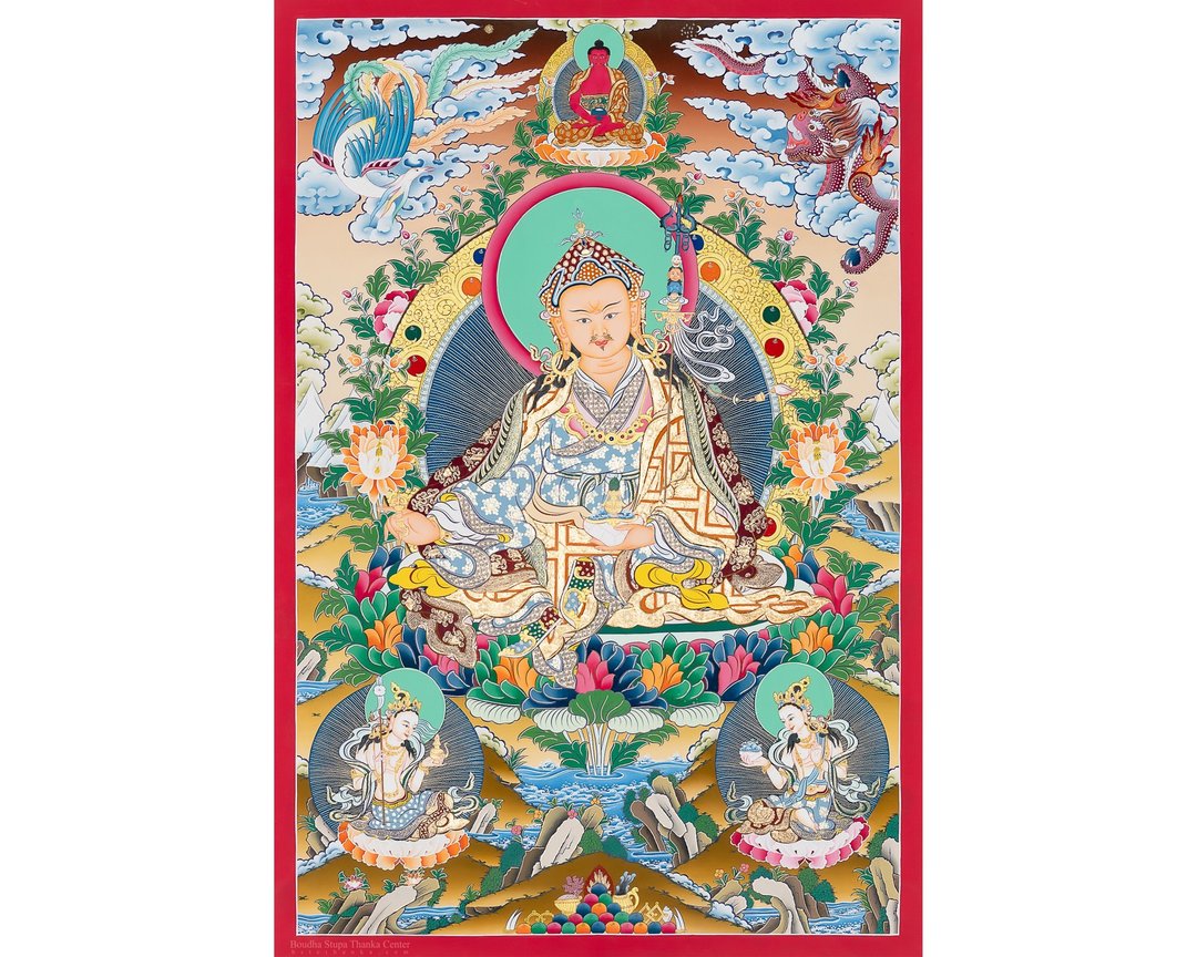 格鲁仁波切唐卡 - 智慧与慈悲的大师 - 墙贴/壁贴 - 其他材质 多色