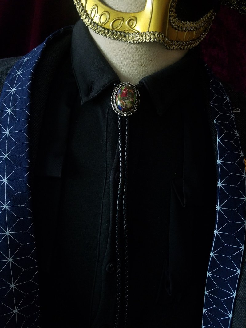 红色帝王石保罗领带领结天然石bolo tie领带 - 领带/领带夹 - 半宝石 红色