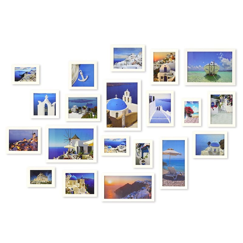简约相框 20入组 白色 Loft 工业风 室内设计 照片墙 画框 裱框 - 画框/相框 - 木头 白色