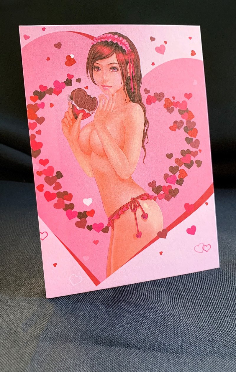 【限量明信片】Be my Valentine - 卡片/明信片 - 纸 粉红色