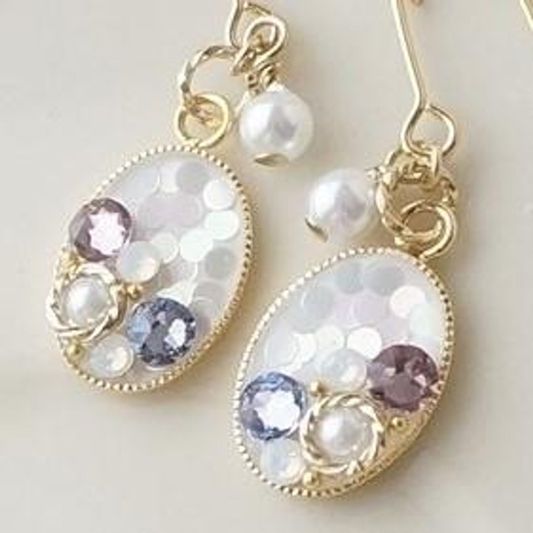 Magazine publication Mermaid earrings or Clip-On - 耳环/耳夹 - 其他金属 紫色