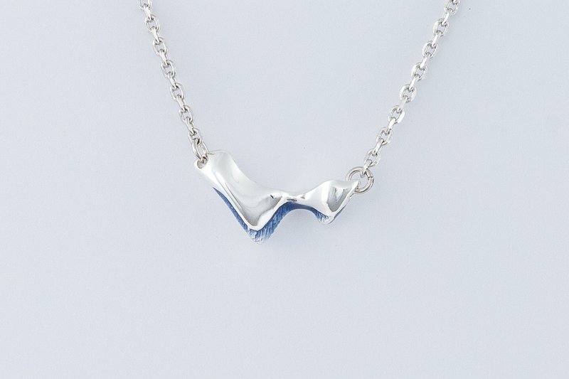 经典设计系列  -  意象花瓣 造型项链(NLAJA1041N) - 项链 - 银 蓝色