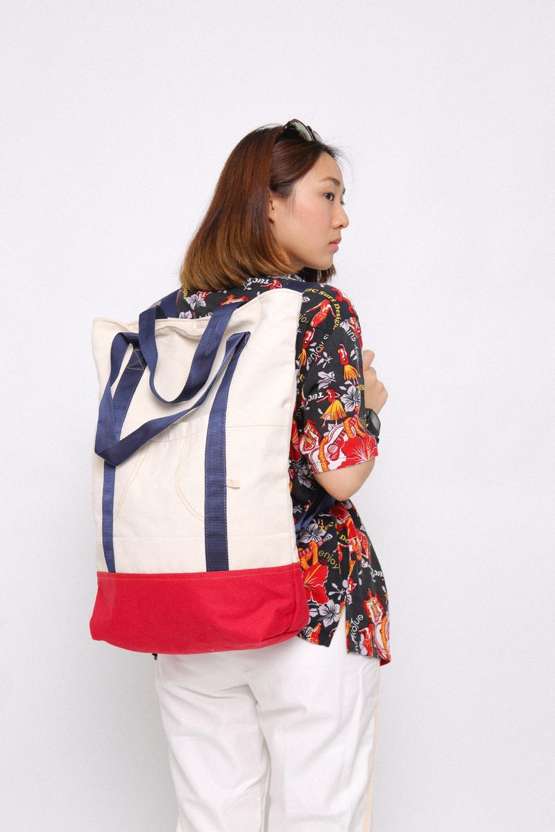 红白两用超容量大包包 - 后背包/双肩包 - 其他材质 白色