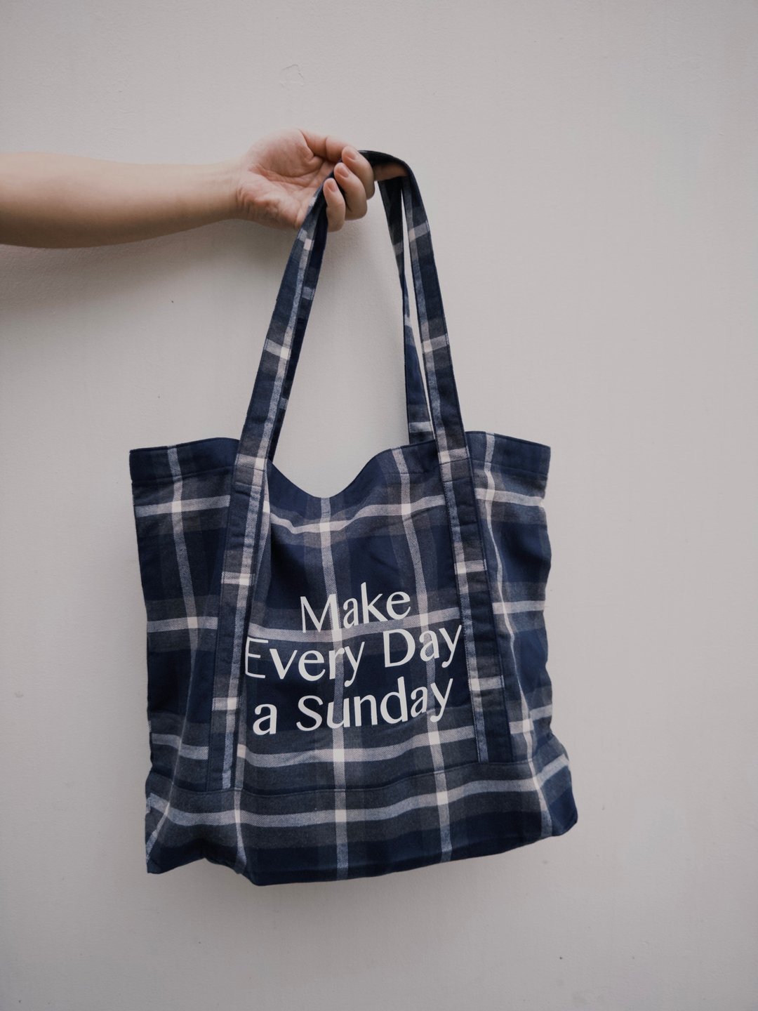 Stone As Shopping Bag 托特包 - 手提包/手提袋 - 棉 蓝色