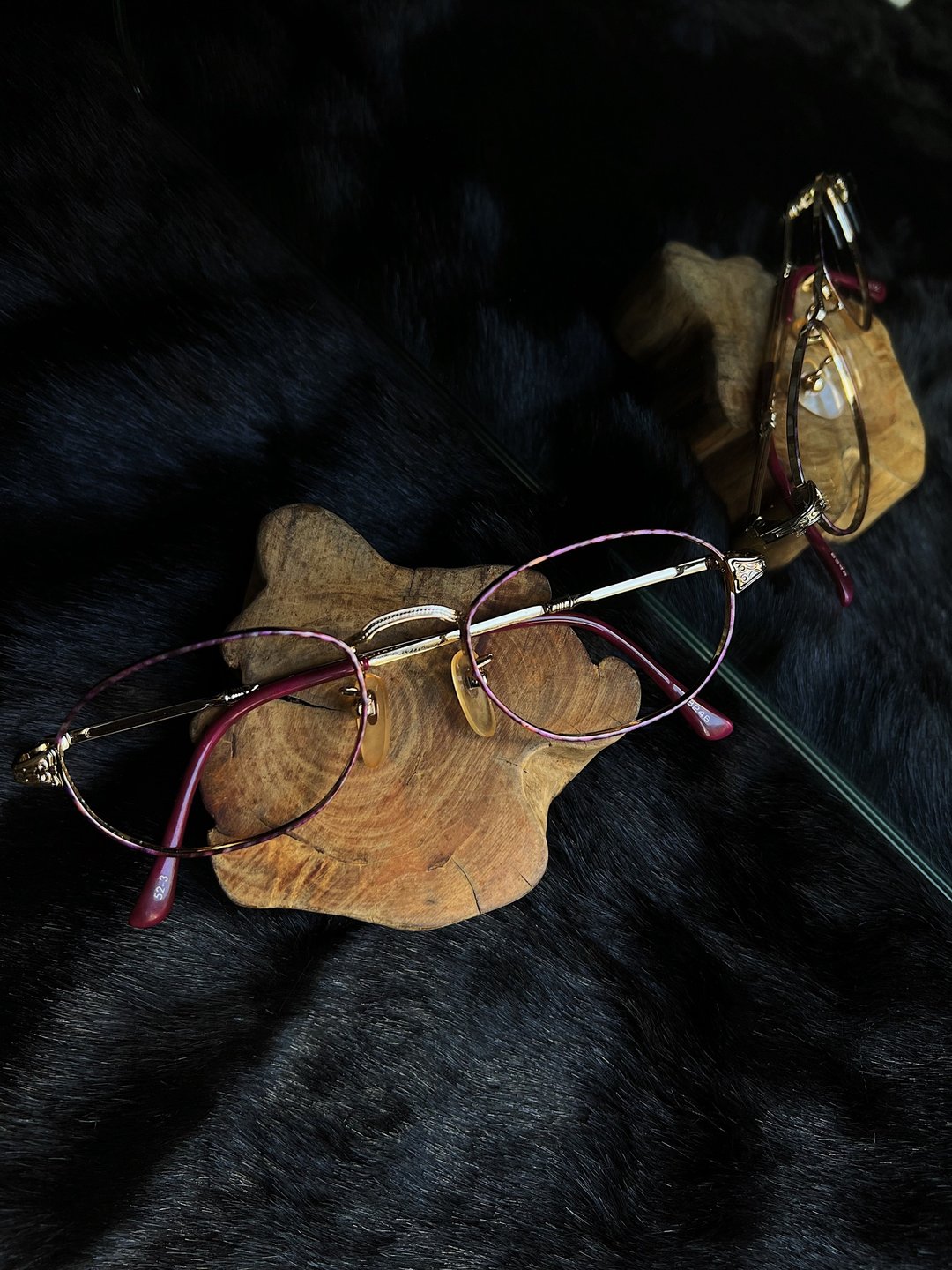 紫罗兰浪漫碎点框雕花鼻桥 长方形框目着眼镜框 japan/glasses - 眼镜/眼镜框 - 其他金属 多色