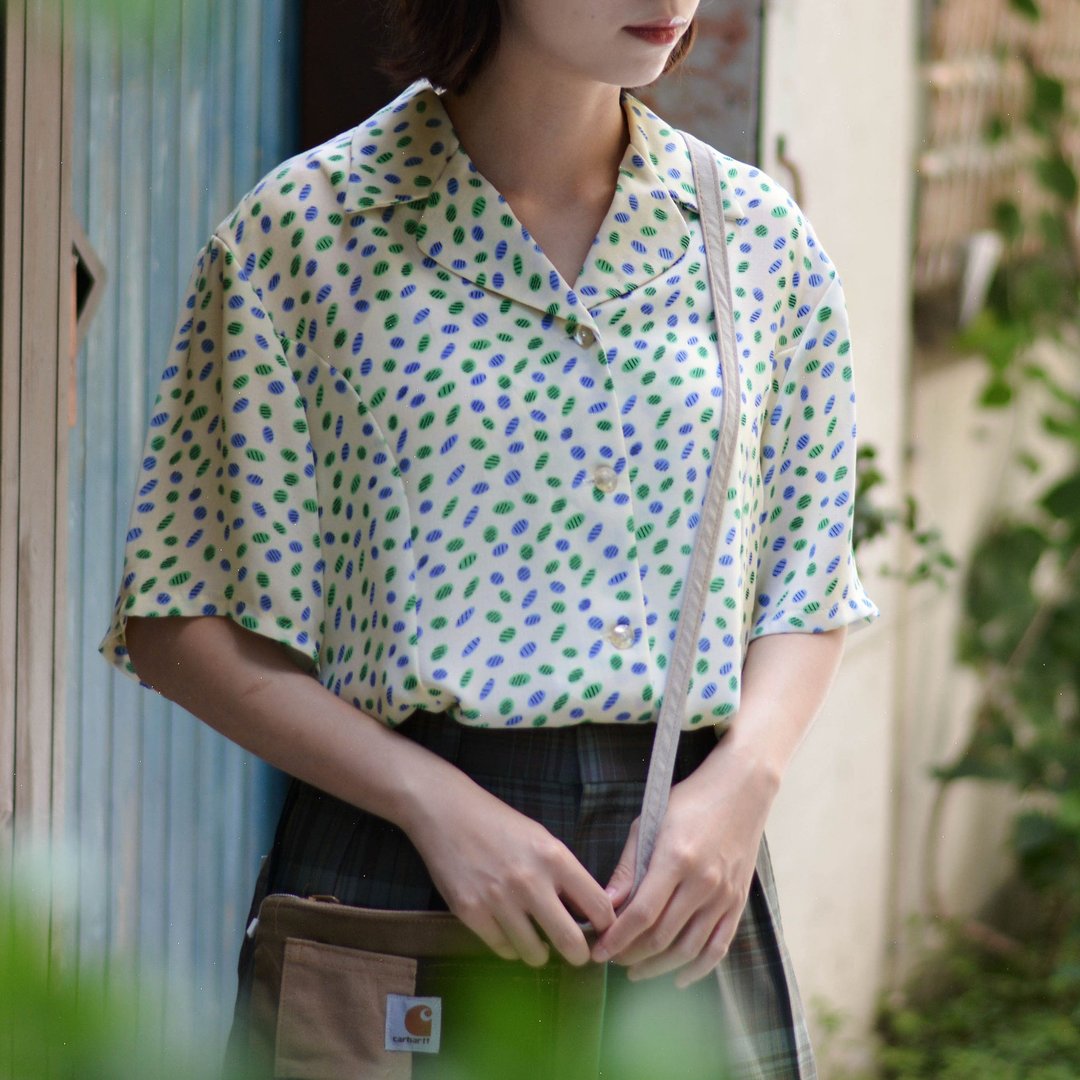 彩钱币 |  古着短袖衬衫 - 女装衬衫 - 其他材质 