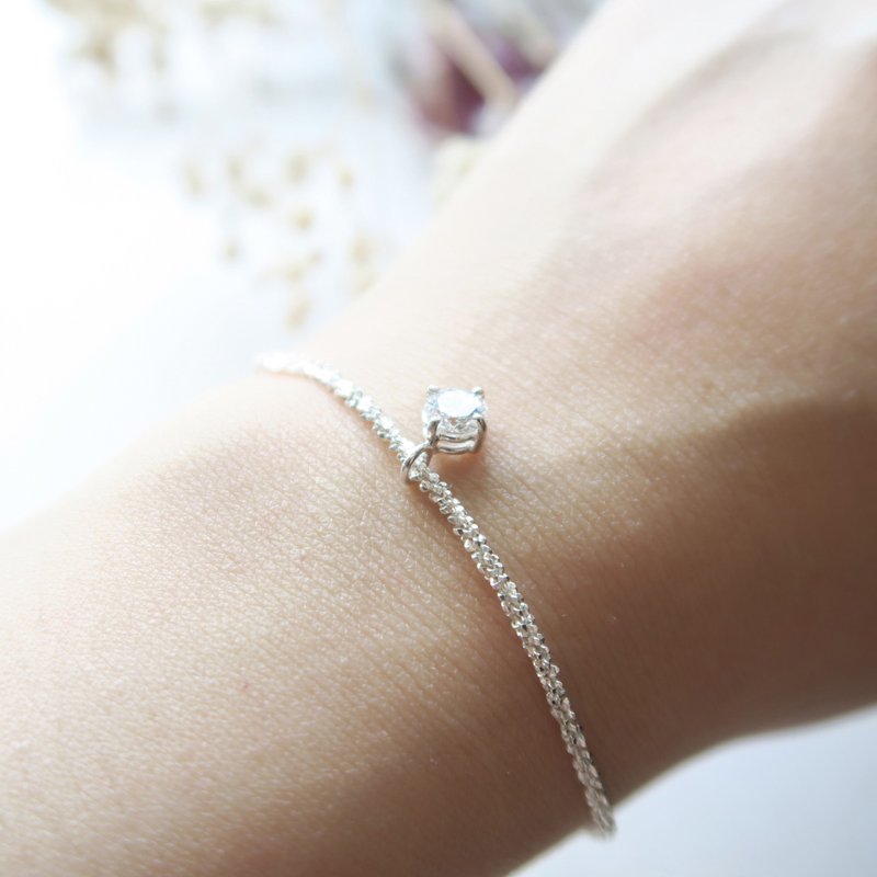 925 纯银 璀璨银河 锆石 手链 免费送礼包装 - 手链/手环 - 纯银 白色