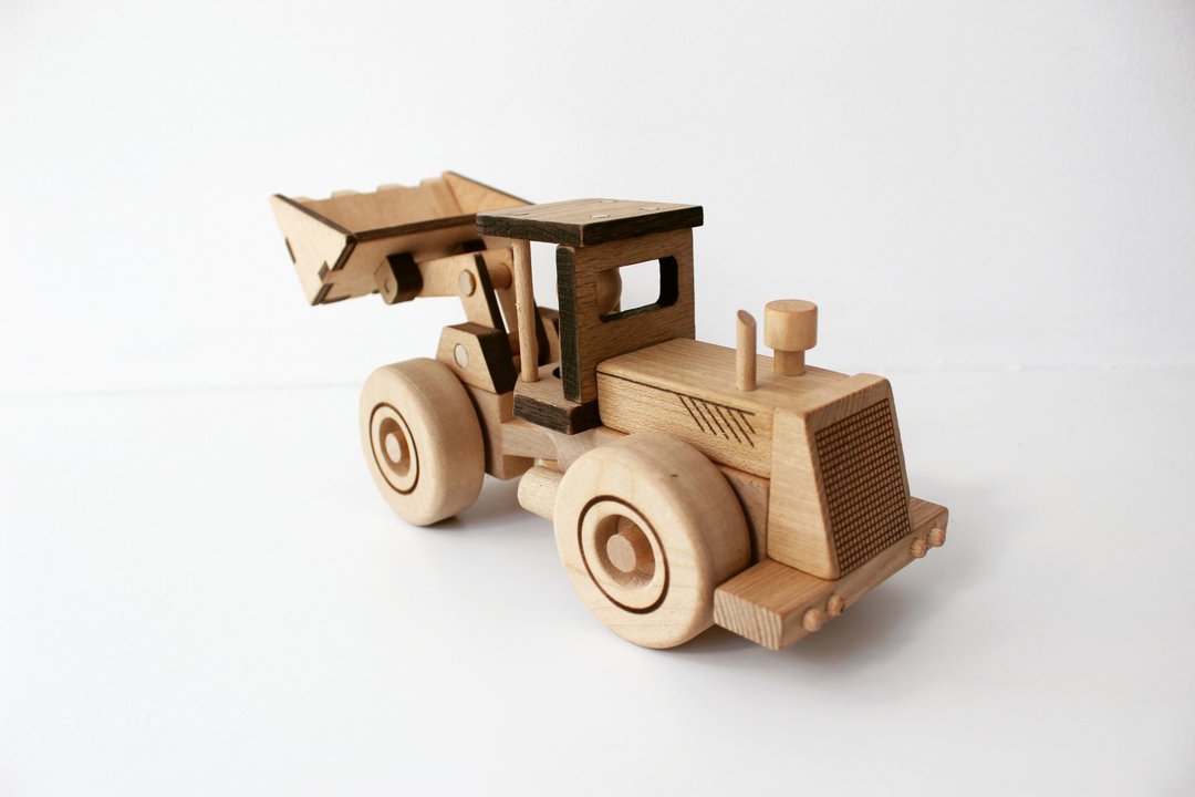 baby boy toys - Front End Loader. Montessori Wooden baby toys for toddlers - 玩具/玩偶 - 木头 咖啡色
