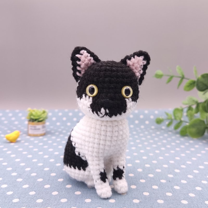 【现货】 乳牛猫 纯手工 钩针编织娃娃 - 玩偶/公仔 - 其他人造纤维 黑色