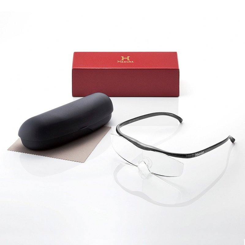 【Hazuki】日本Hazuki叶月透明眼镜式放大镜1.32倍大镜片(黑灰) - 眼镜/眼镜框 - 塑料 黑色