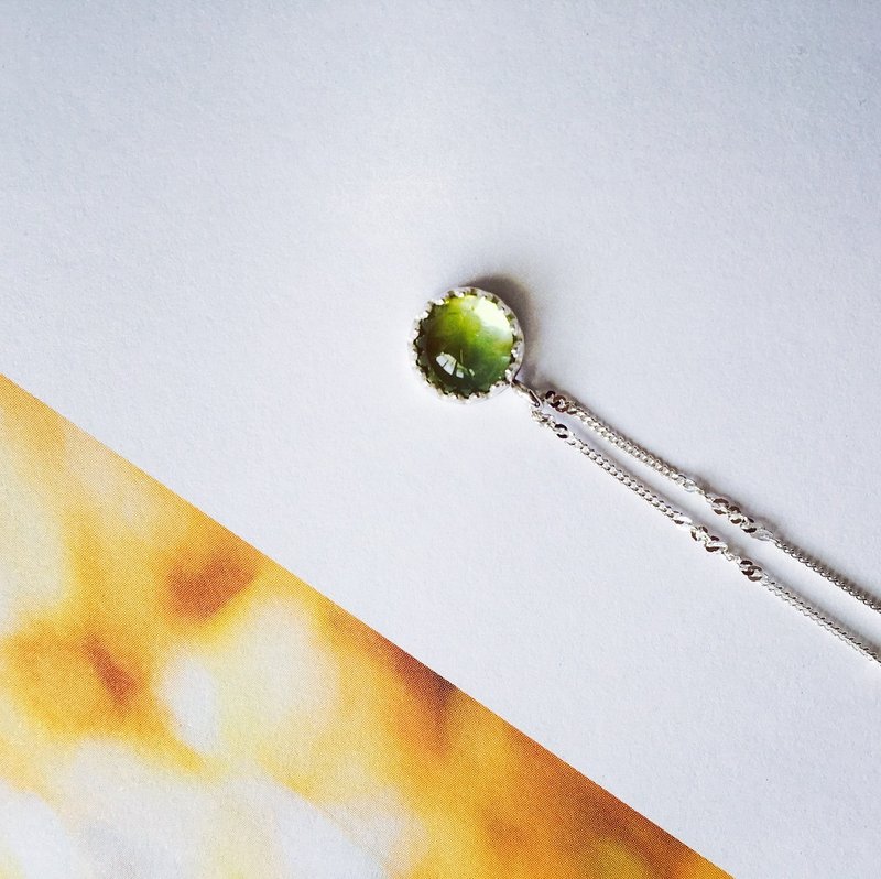 925纯银 夏日清爽【 绿黄糖果碧玺项链 】 - 项链 - 宝石 黄色
