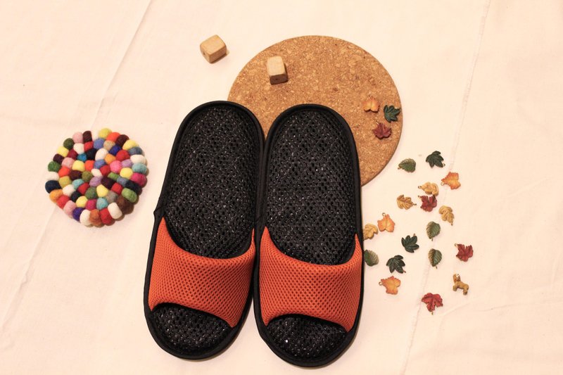 AC RABBIT 低均压室内机能气垫拖鞋-露趾款-橘色 舒适 减压 原创 - 室内拖鞋 - 聚酯纤维 橘色