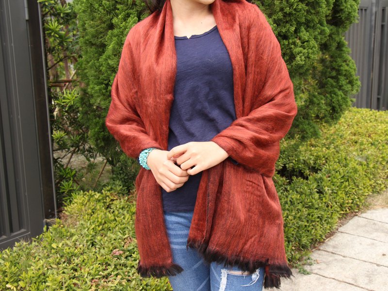 南美洲手作羊驼披肩 长毛款 - 围巾/披肩 - 其他材质 