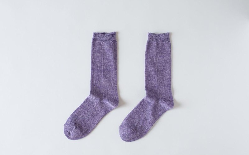 Linen knit socks (purple) Women - 其他 - 棉．麻 紫色