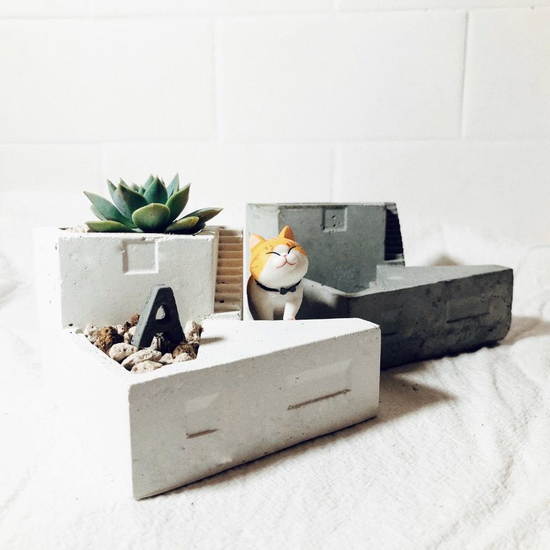 纯粹系列-组合泥盆A款/质感白 - 植栽/盆栽 - 水泥 白色