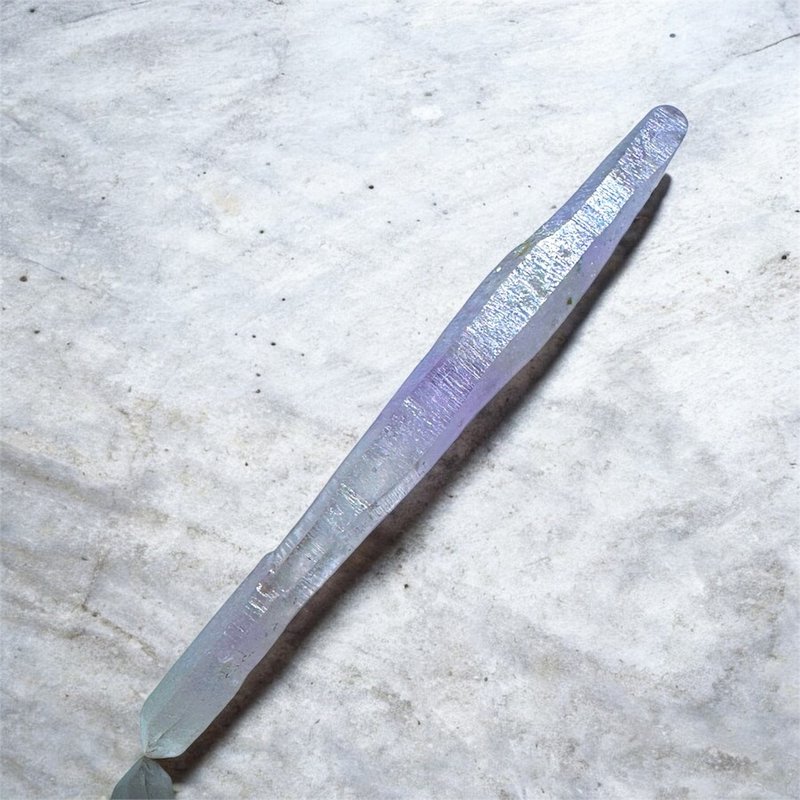 墨西哥克鲁兹激光雷射水晶柱 超长细长96mm 完整双肩头型态 - 摆饰 - 水晶 紫色