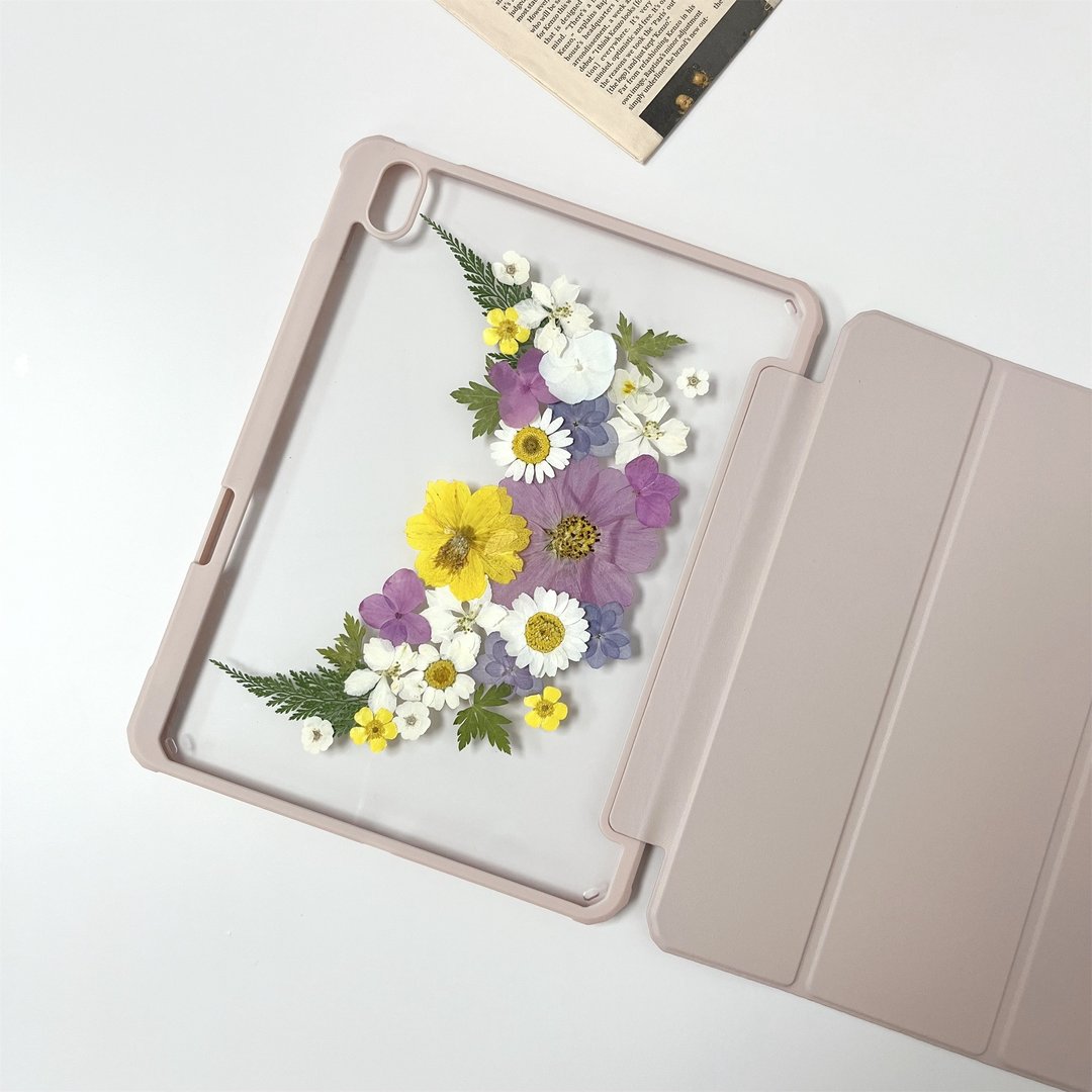 花好如月手作押花iPad壳 iPad Air 11寸 13寸 iPad Pro 11寸 13寸 - 平板/电脑保护壳 - 植物．花 