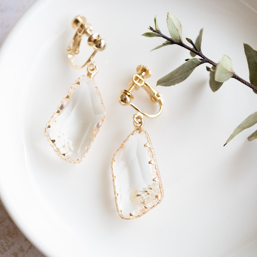 crystal earrings - 耳环/耳夹 - 树脂 透明