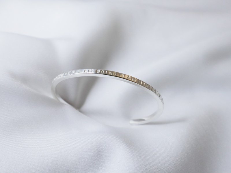 经典款 / 纯银方条密语手环・纯银手环・金工・一人成班 - 金工/饰品 - 纯银 