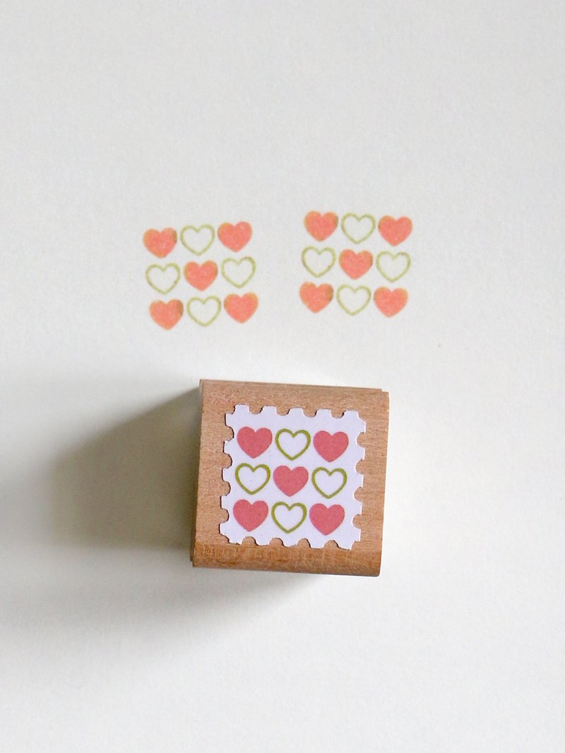 心形底纹 原创自由拼色印章 日本TaiyopineFineColor製造 - 印章/印台 - 木头 