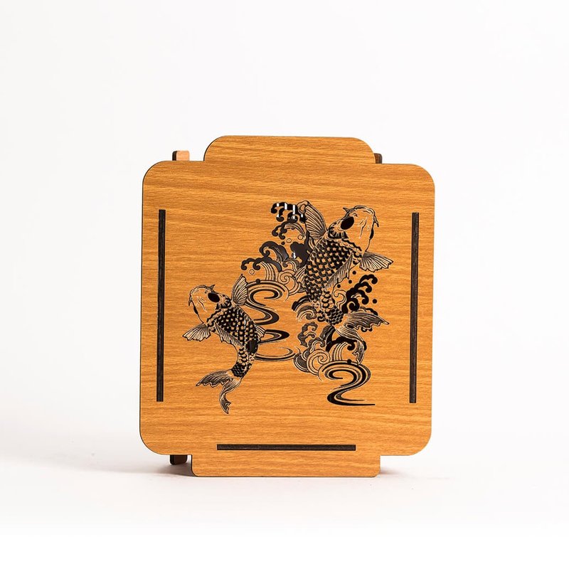 【教师节礼物】木透-半圆-鲤跃龙门 - 灯具/灯饰 - 木头 咖啡色