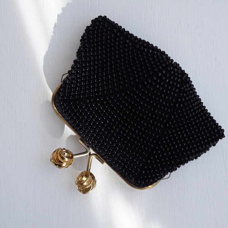 Ba-ba handmade Beads crochet square pouch No.1610 - 皮夹/钱包 - 其他材质 金色