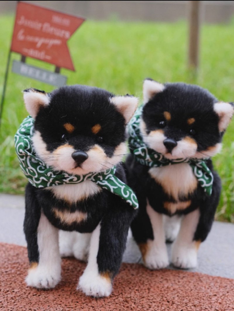 【难度升级款】黑色柴犬/DIY材料包 原创仿真手工柴犬小狗材料包 - 编织/刺绣/羊毛毡/裁缝 - 其他材质 