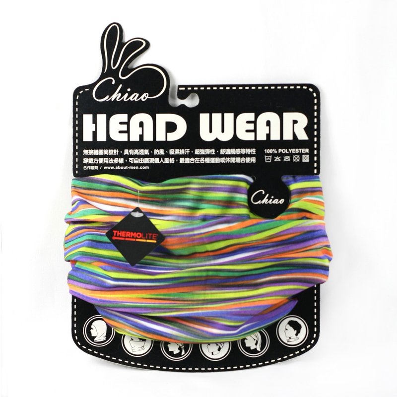 多功能运动头巾-流线条纹 - 运动配件 - 聚酯纤维 多色