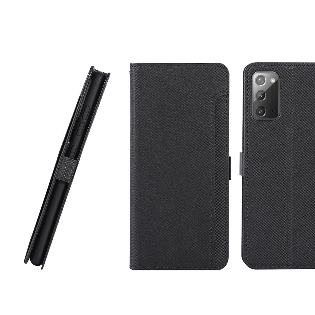 CASE SHOP SAMSUNG Galaxy Note 20 专用前插卡侧立式皮套-黑 - 手机壳/手机套 - 人造皮革 黑色