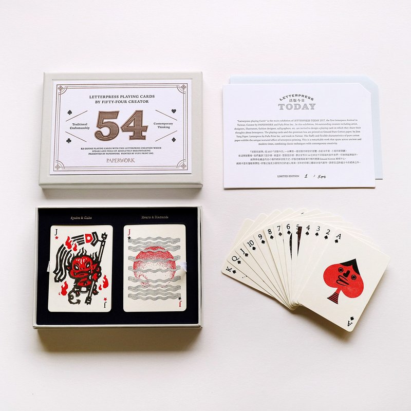 【活版今日】活版纸牌×54位创作者 限量典藏盒 - 卡片/明信片 - 纸 白色