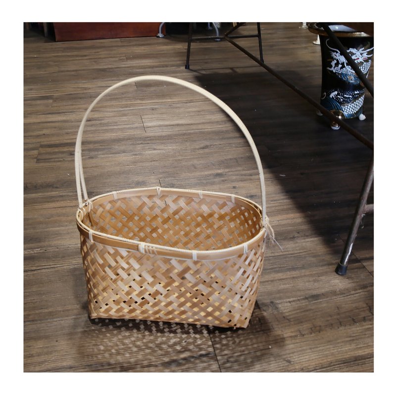 特价品二手件。未使用.竹篾编织提篮。竹编篮#陈列摆饰 - 收纳用品 - 木头 