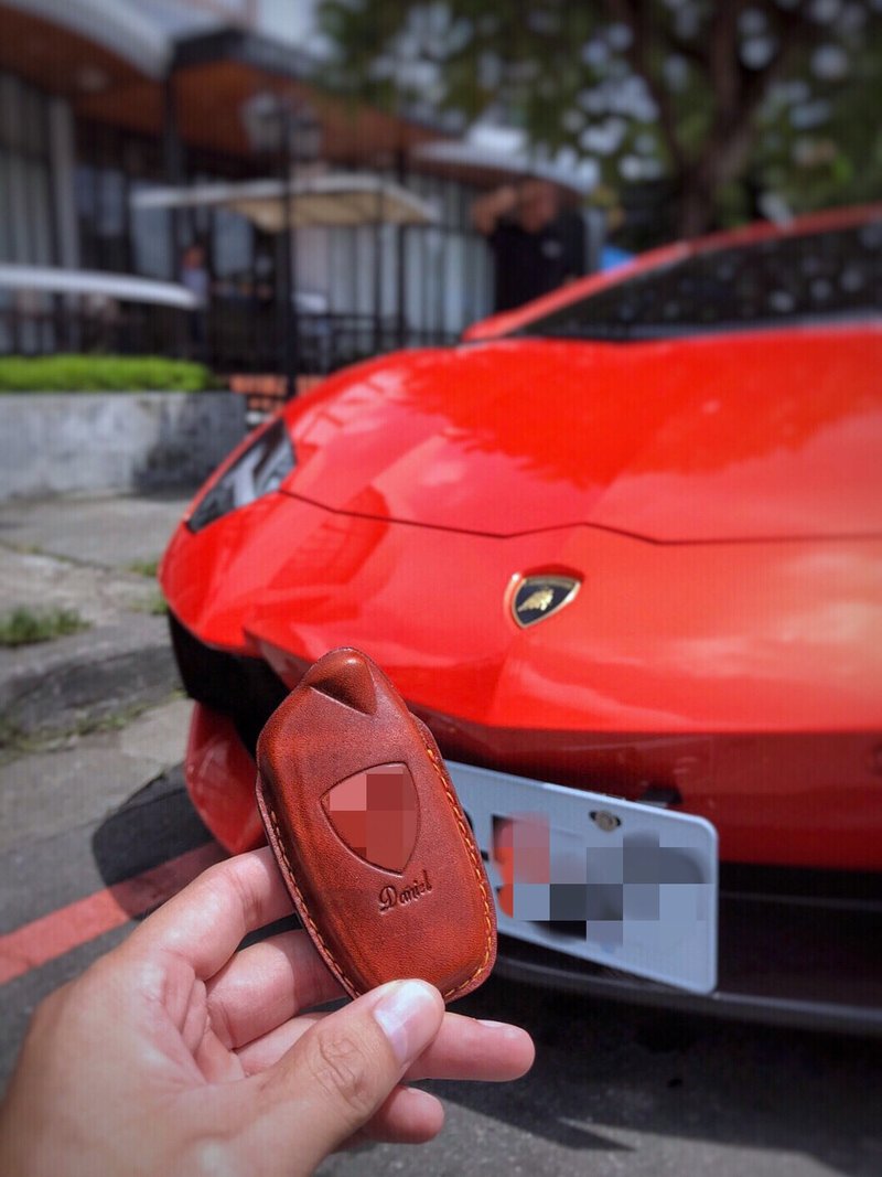 【波赛顿精品手工皮件】【定制版】Lamborghini 蓝宝坚尼钥匙皮套 - 钥匙链/钥匙包 - 真皮 