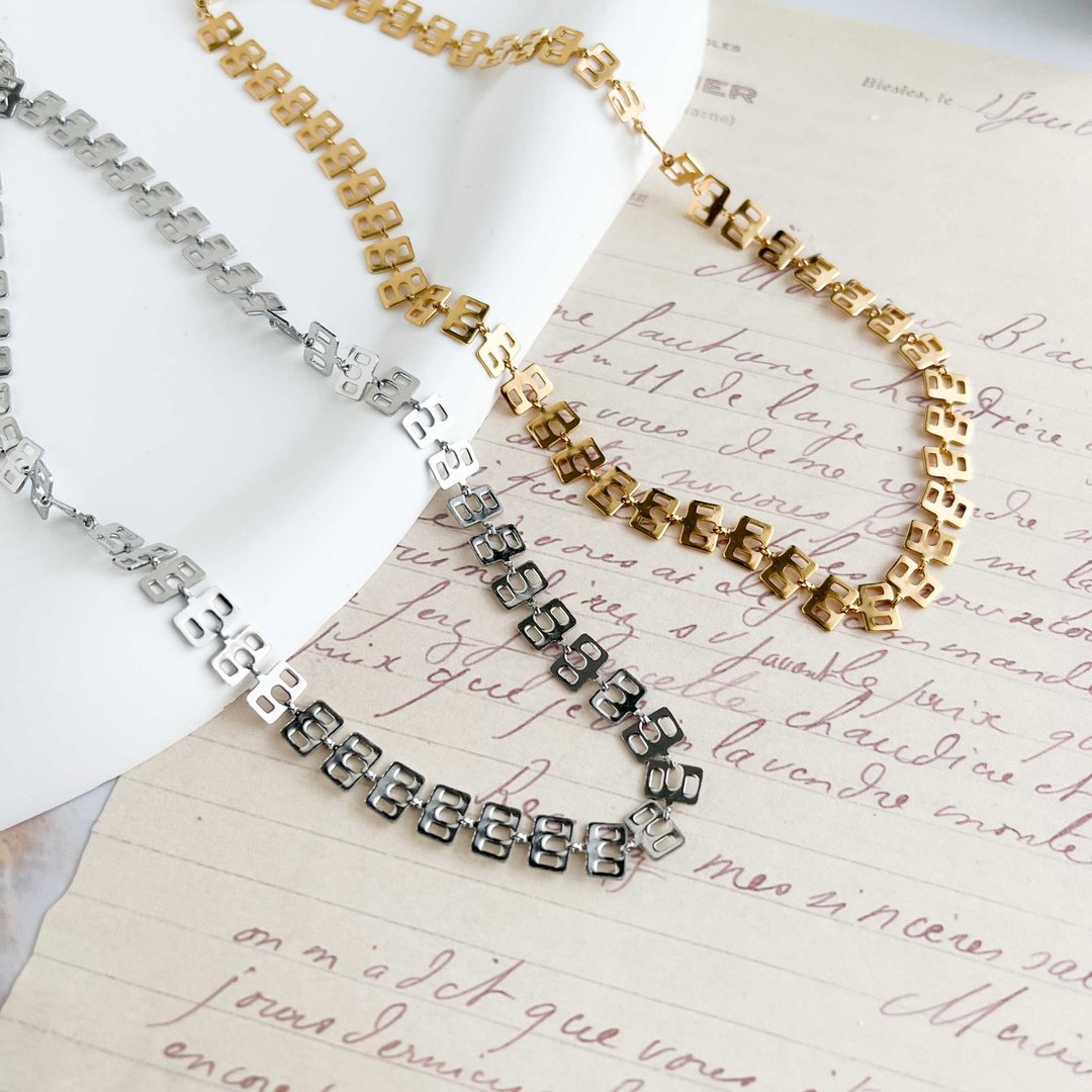CLEOPATRA/wide chain choker necklace SV485 - 颈链 - 其他材质 金色