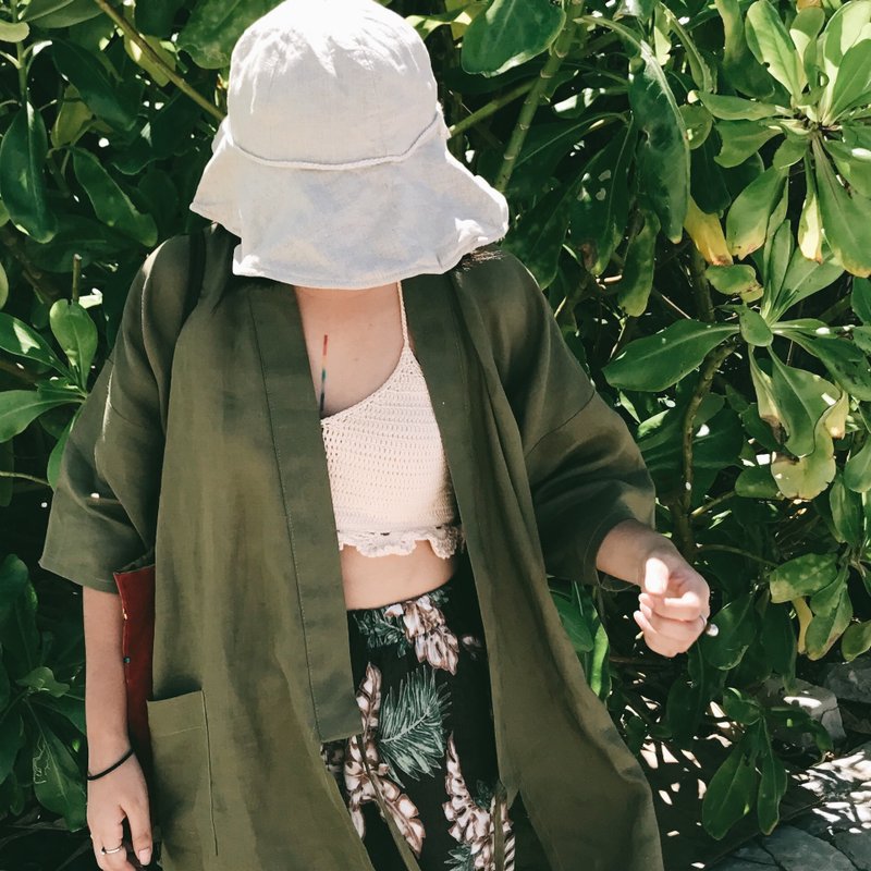 JINBEI OLIVE GREEN (unisex) - 女装休闲/机能外套 - 棉．麻 绿色