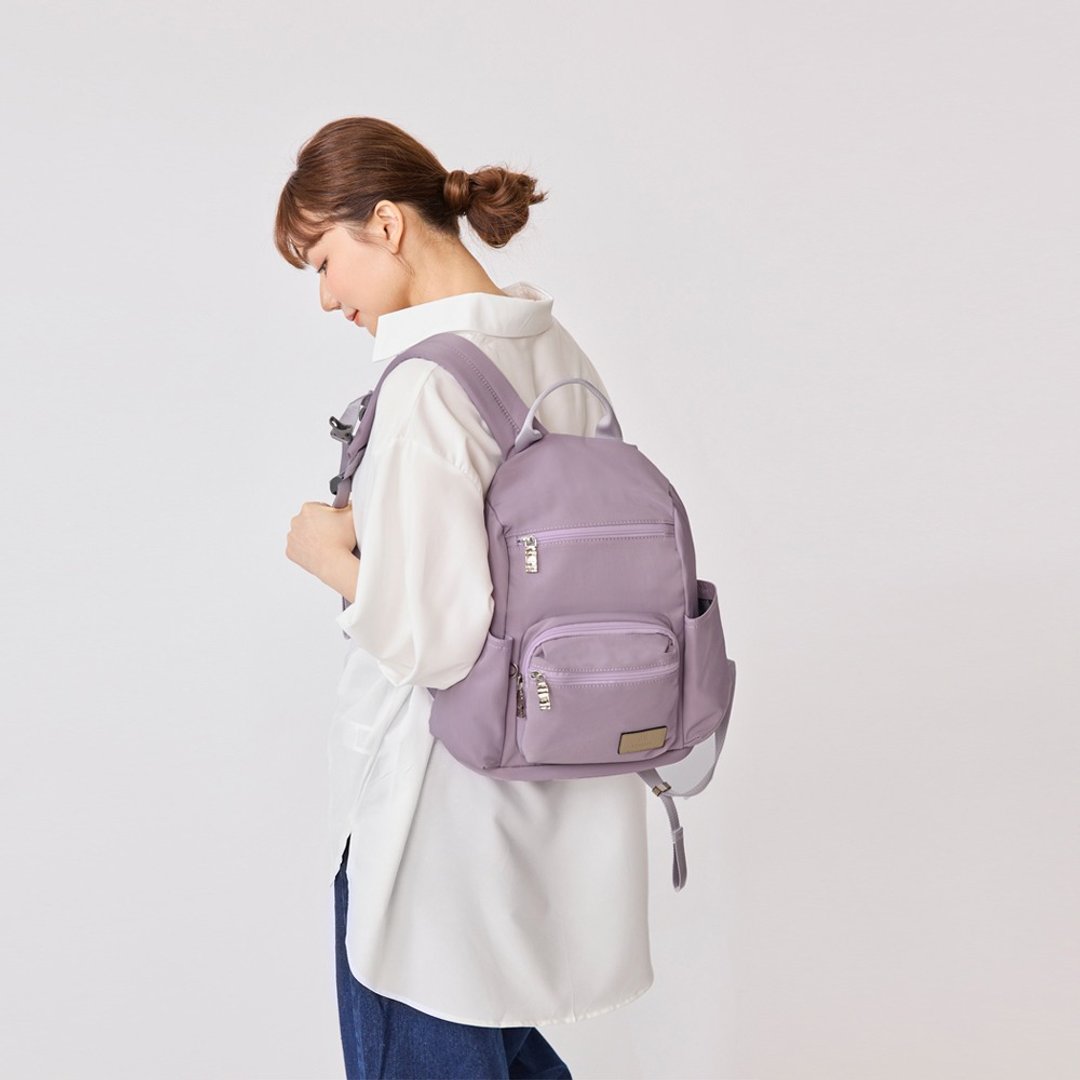 后背包-幻漾防盗尼龙后背包(小款)-6009-19-多色任选 - 后背包/双肩包 - 尼龙 紫色