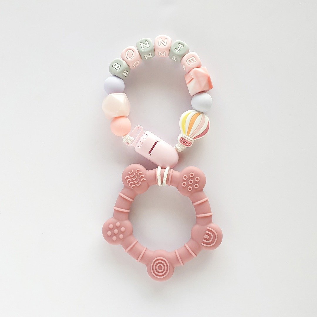 定制化 BONNIE 热气球 珊瑚色小乌龟固齿器 - 玩具/玩偶 - 其他材质 白色