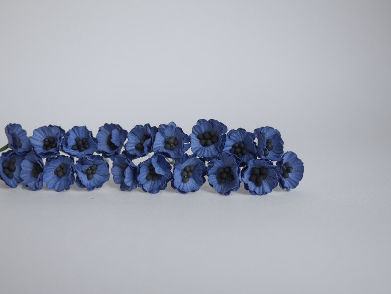 纸花，DIY 用品，罂粟花，50 朵，尺寸 2.0 厘米，蓝色 - 其他 - 纸 蓝色