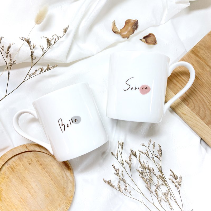 【定制化礼物】定制手写名字 马克杯对杯组 (台湾包邮) - 咖啡杯/马克杯 - 瓷 白色
