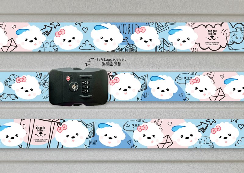 TSA海关密码锁行李带比熊图案 - 行李吊牌 - 其他材质 