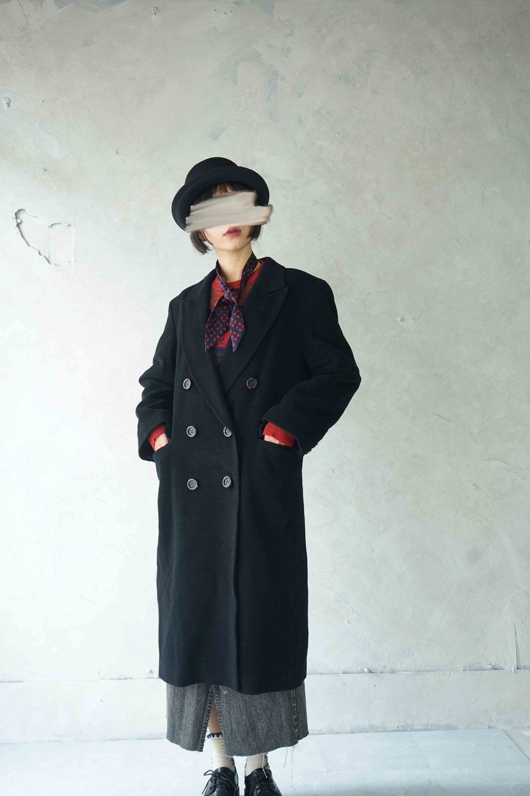 寻宝古着-法国品牌vintage Louis Feraud个性黑长版毛西装大衣 - 女装休闲/机能外套 - 羊毛 黑色