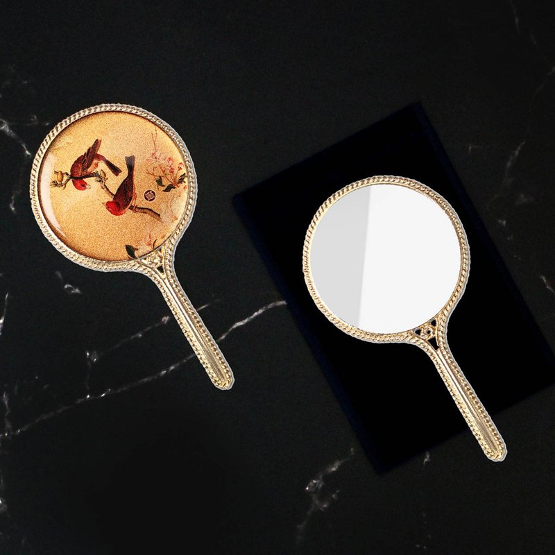 财运亨通-金箔中仕女镜海棠玉兰 - 彩妆刷具/镜子/梳子 - 其他金属 红色