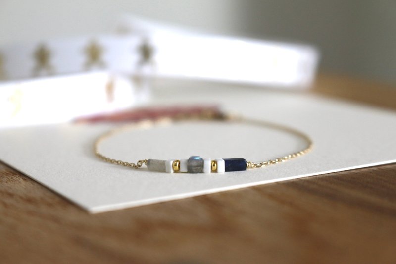 手链 苏打石 光谱石 白玉 天然石 - 鹅颈巷打小人 - - 手链/手环 - 宝石 蓝色