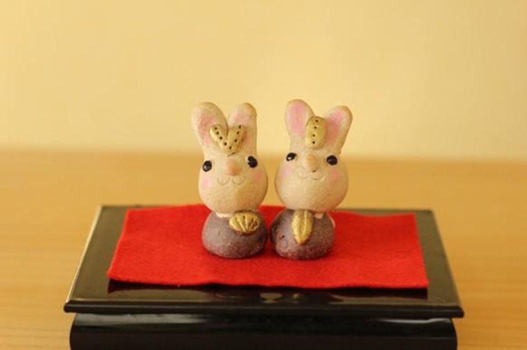 Hina-sama of a ceramic rabbit. - 摆饰 - 其他材质 