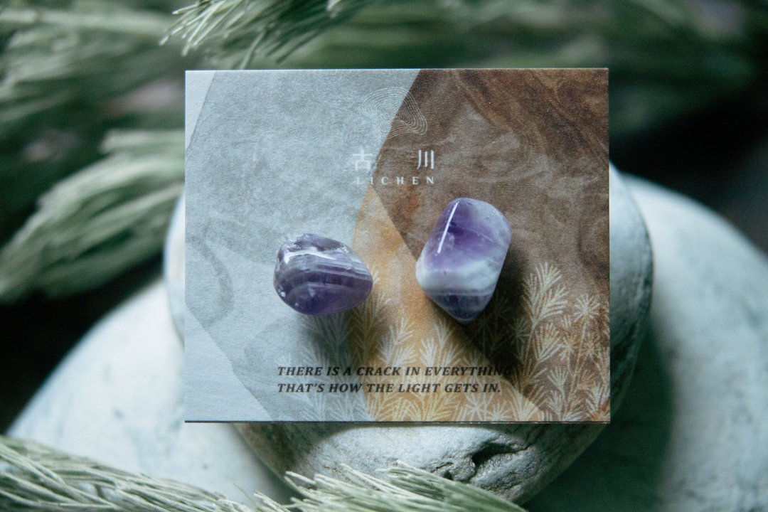 CRACK | 矿物系耳环 |  EARRINGS - 耳环/耳夹 - 玉石 紫色
