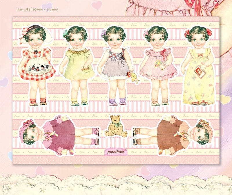 纸娃娃包装纸 - nana / 手帐纸 / 30张 A4 尺寸 120g - 其他 - 纸 