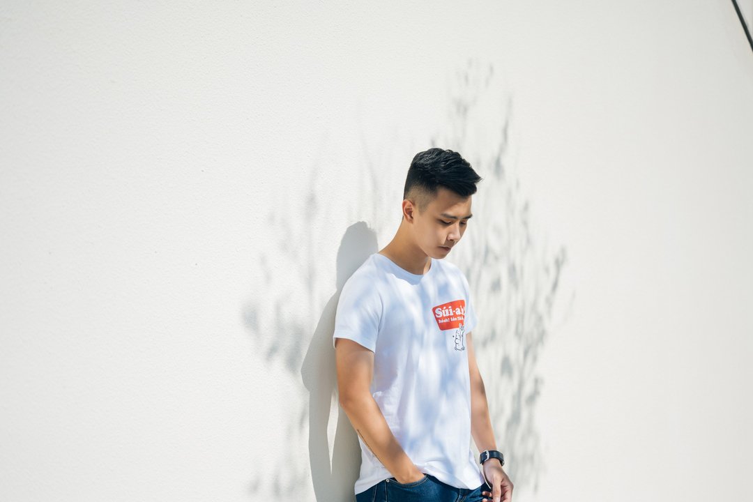 十项管见红色图款 T-shirt 白色男款 - 男装上衣/T 恤 - 棉 白色