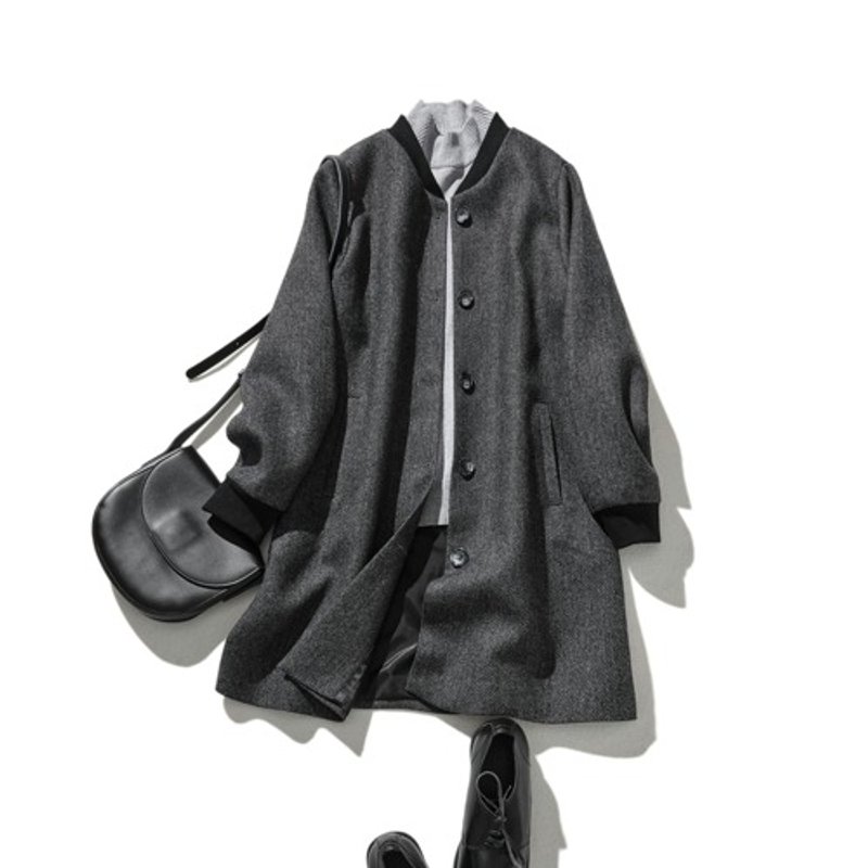 接下来季节的主角外套 羊毛混纺斜纹织布 飞行员夹克 外套 231013-1 - 女装休闲/机能外套 - 棉．麻 