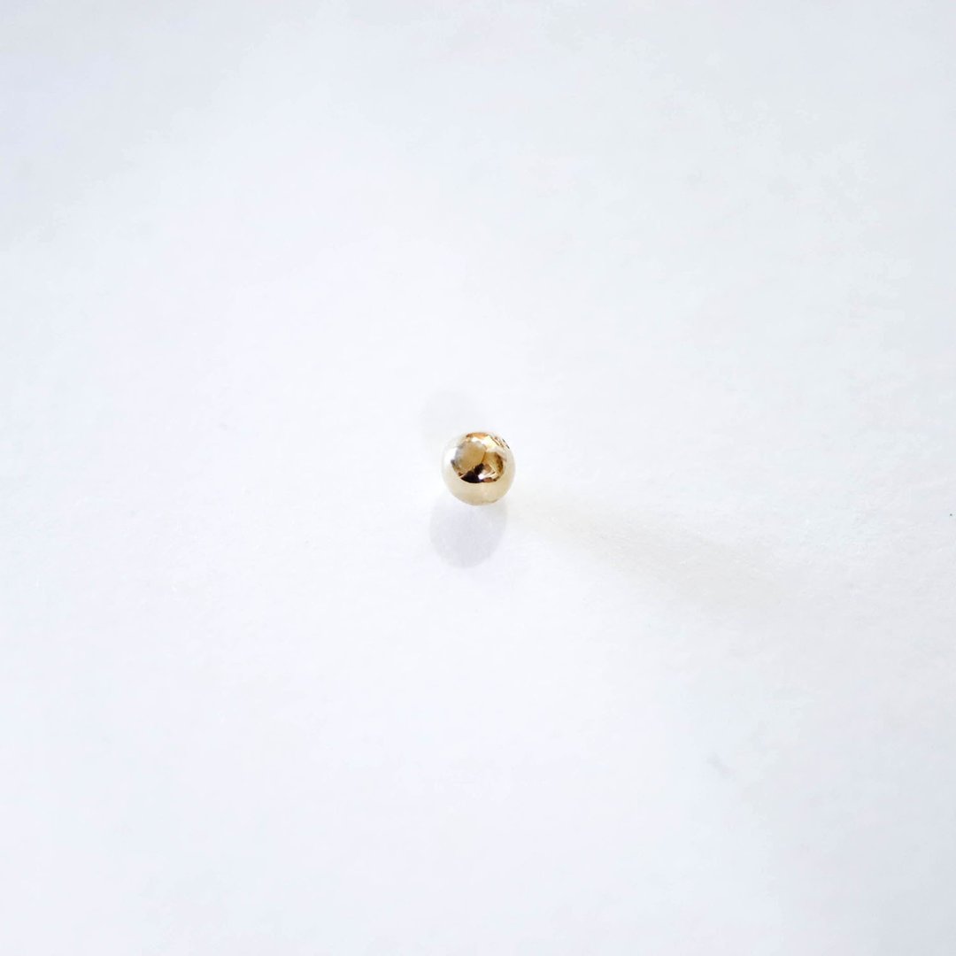 转珠 14K 【单卖锁珠】锁珠专用珠 - 耳环/耳夹 - 贵金属 