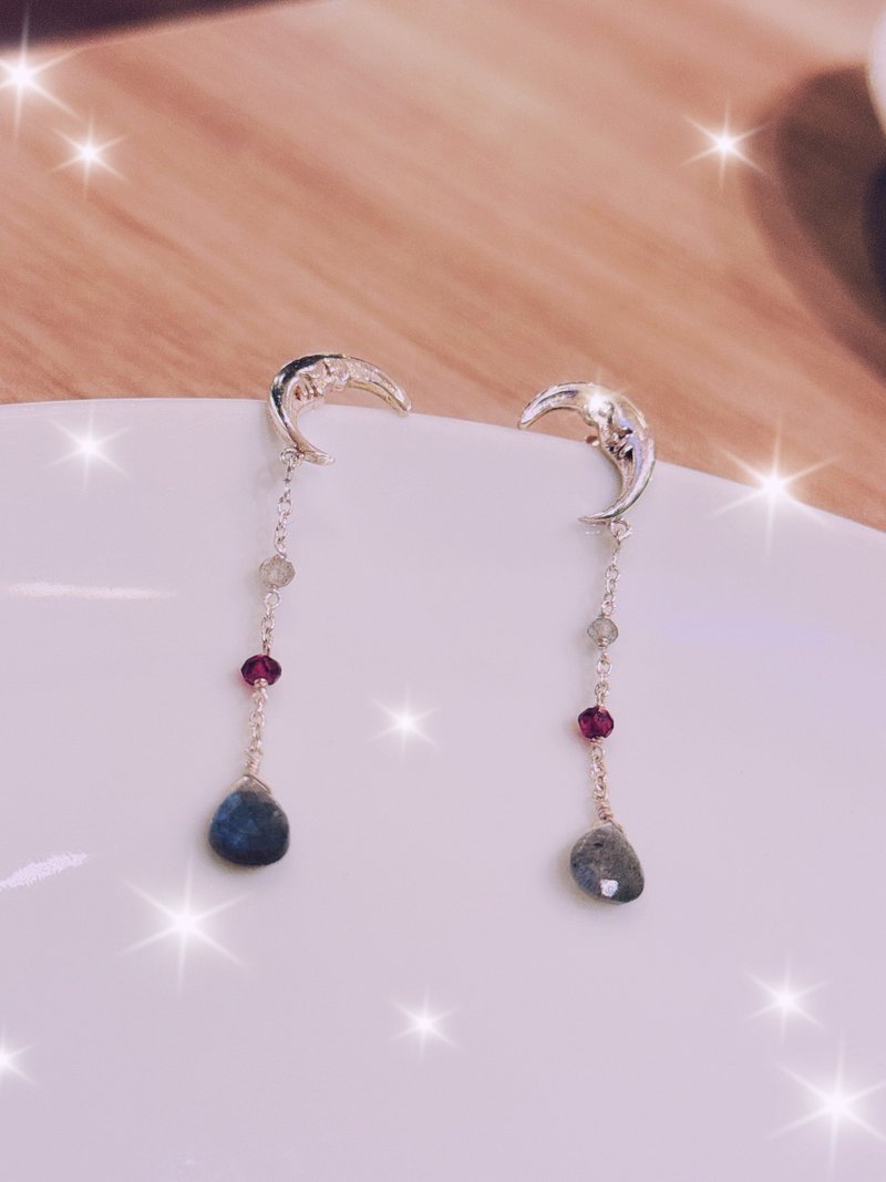 Moonglow - 耳环/耳夹 - 纯银 多色