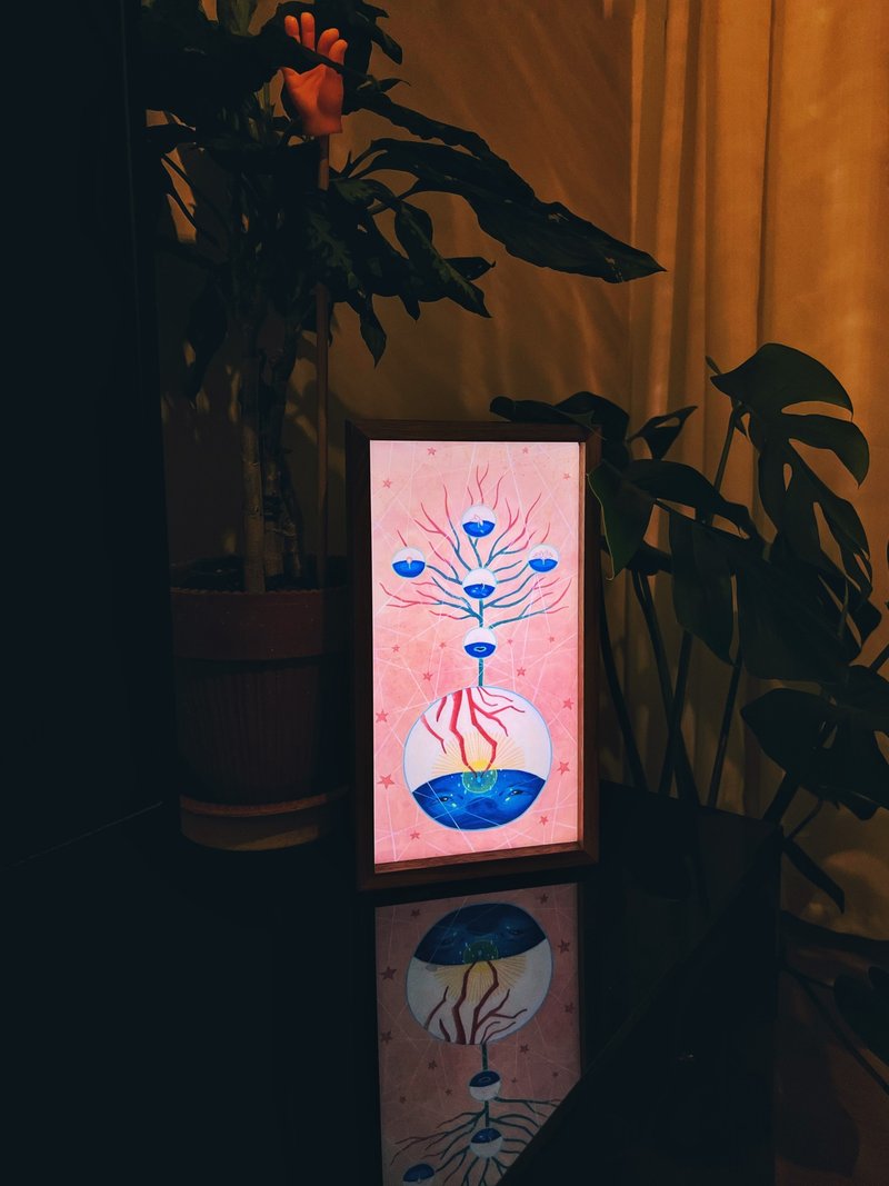 发光的画。黑泉灯箱 / A组合 荫下萌芽 small - 海报/装饰画/版画 - 木头 多色